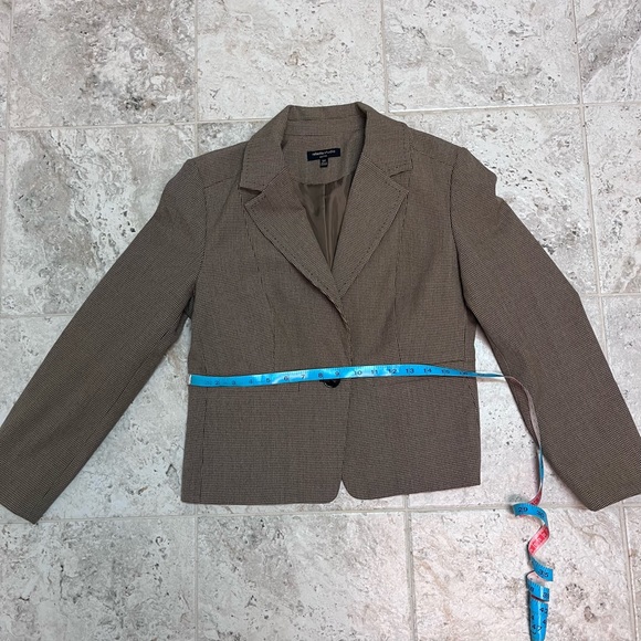 Rafaella Studio Vintage Petite Brown Houndstooth Blazer Suit Jacket - Picture 10 of 10
